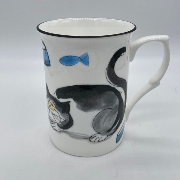 Heirloom Porcelain Kitty Cat Tea Cup Mug - Picture 1 of 8